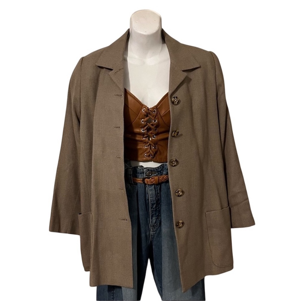 Vintage Women’s Gallant Wool Loose Lightweight Neutral Button Blazer Jacket Sz 8 - Picture 1 of 5